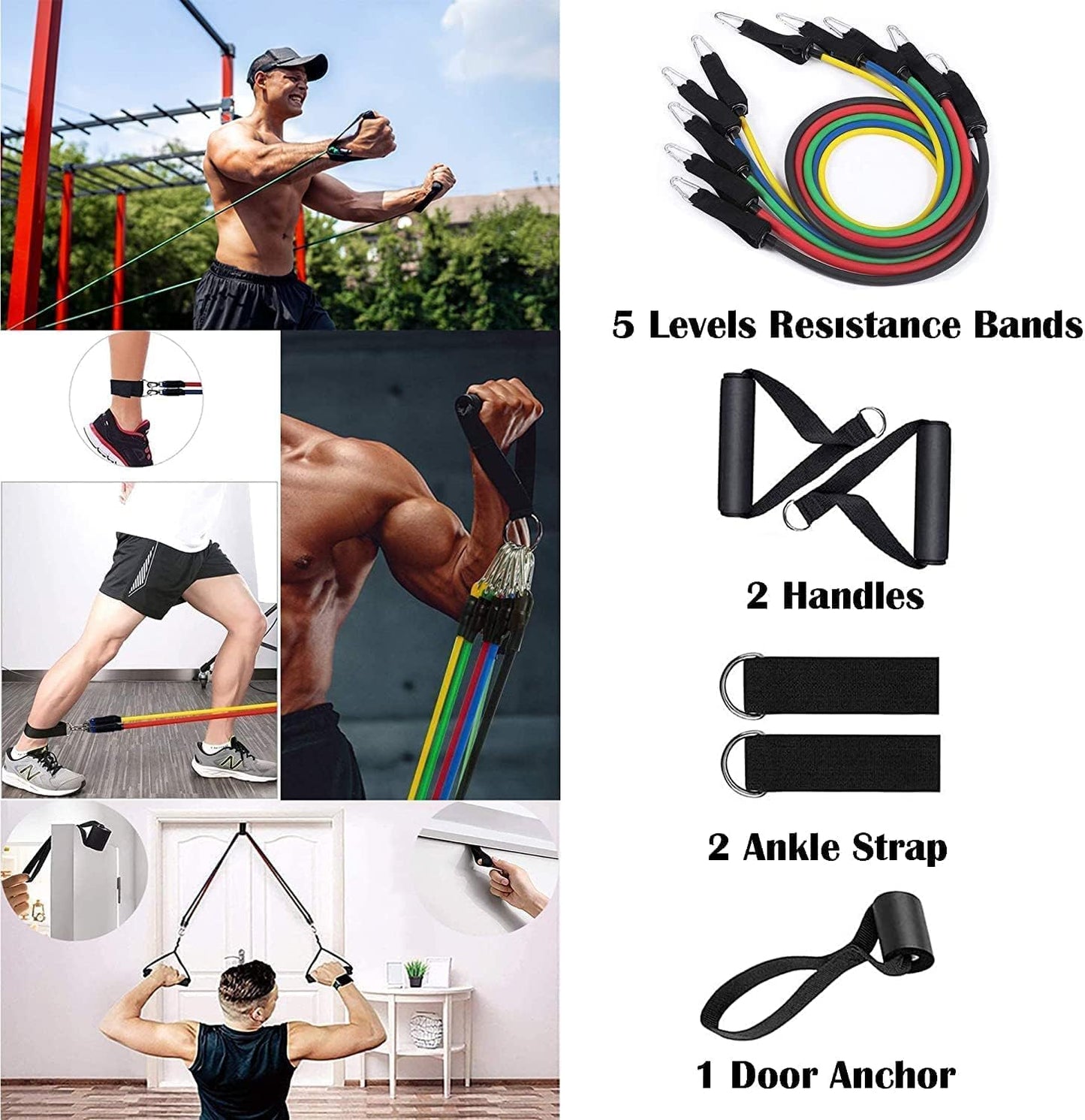 11 Pcs Resistance Band Set For Men & Women